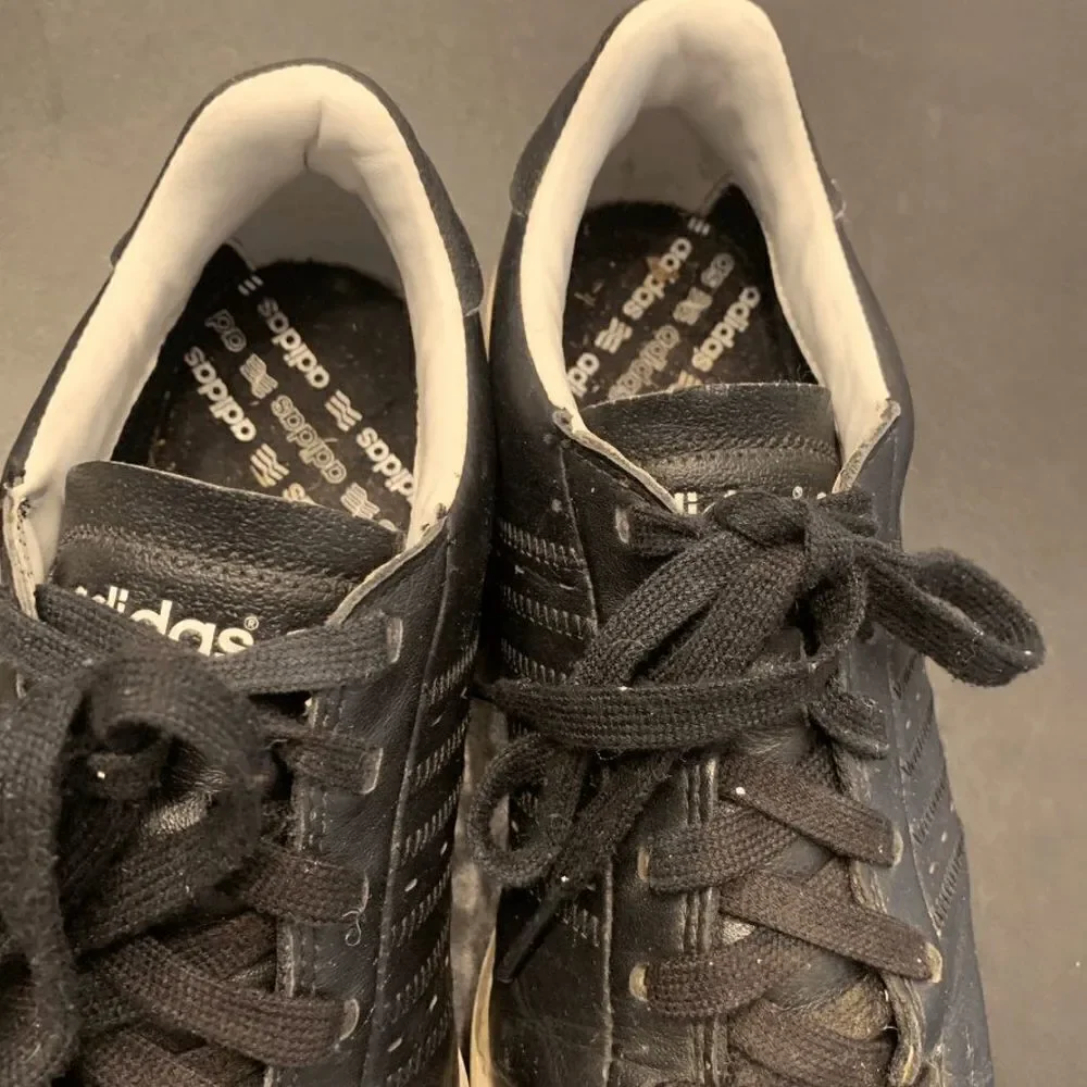 Adidas Men's Leather Lace Up Low Profile Golf Sneaker Shoes Black  Size 8
